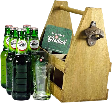 Grolsch Pils Partykist met glas, opener en viltjes