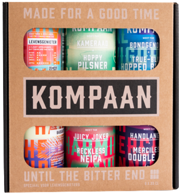 Bierpakket Kompaan met zes blikjes craft beer