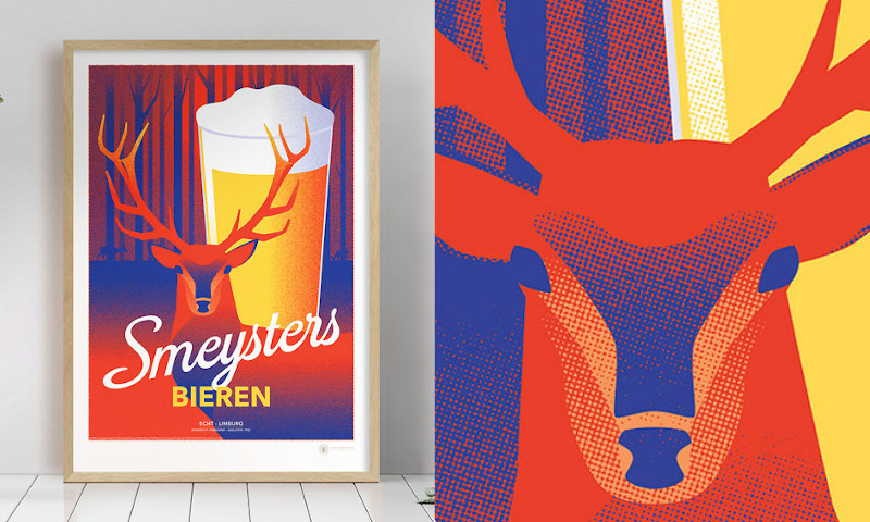 Smeysters Bieren in fotolijst en een hert