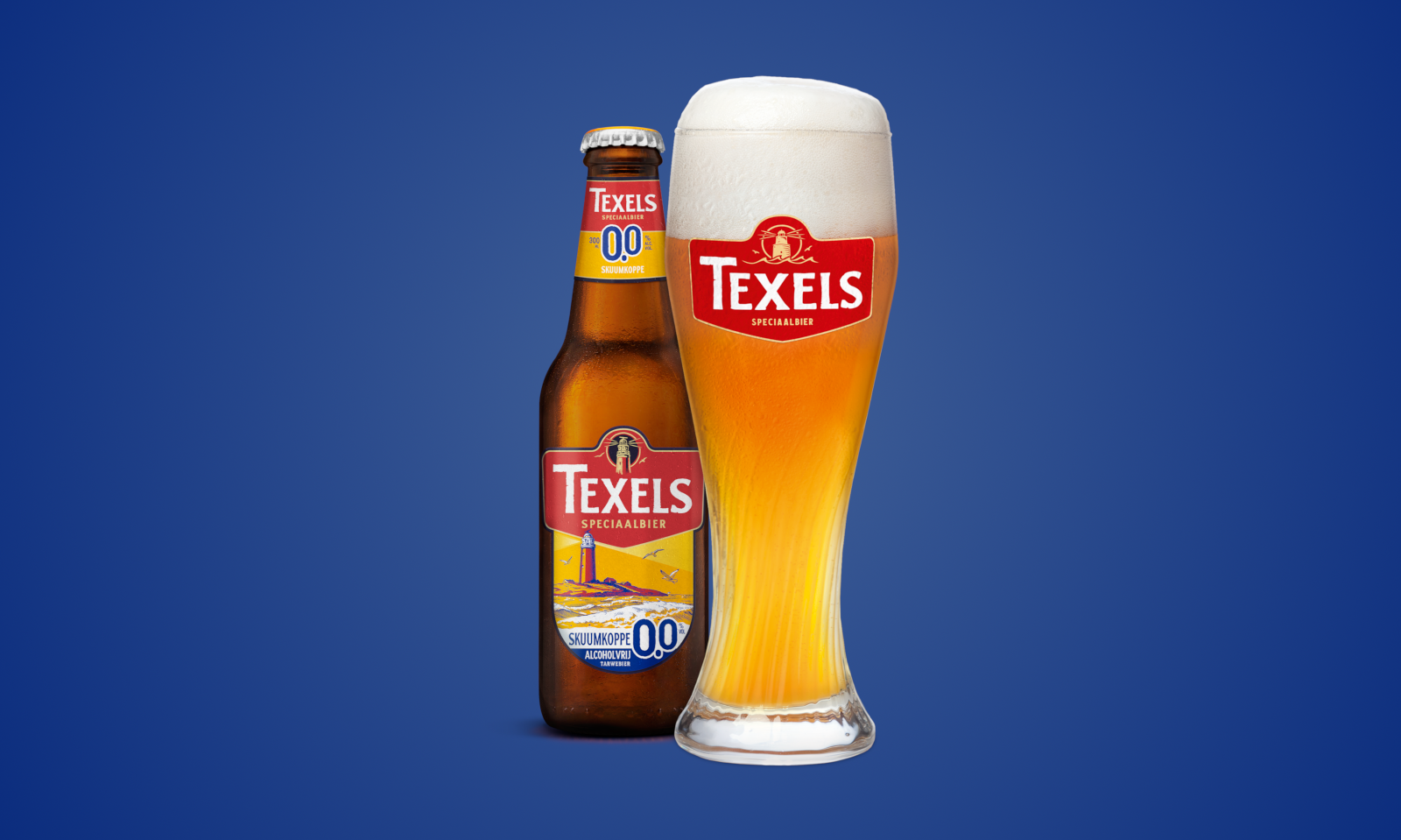 Texels Skuumkoppe 00 flesje en glas