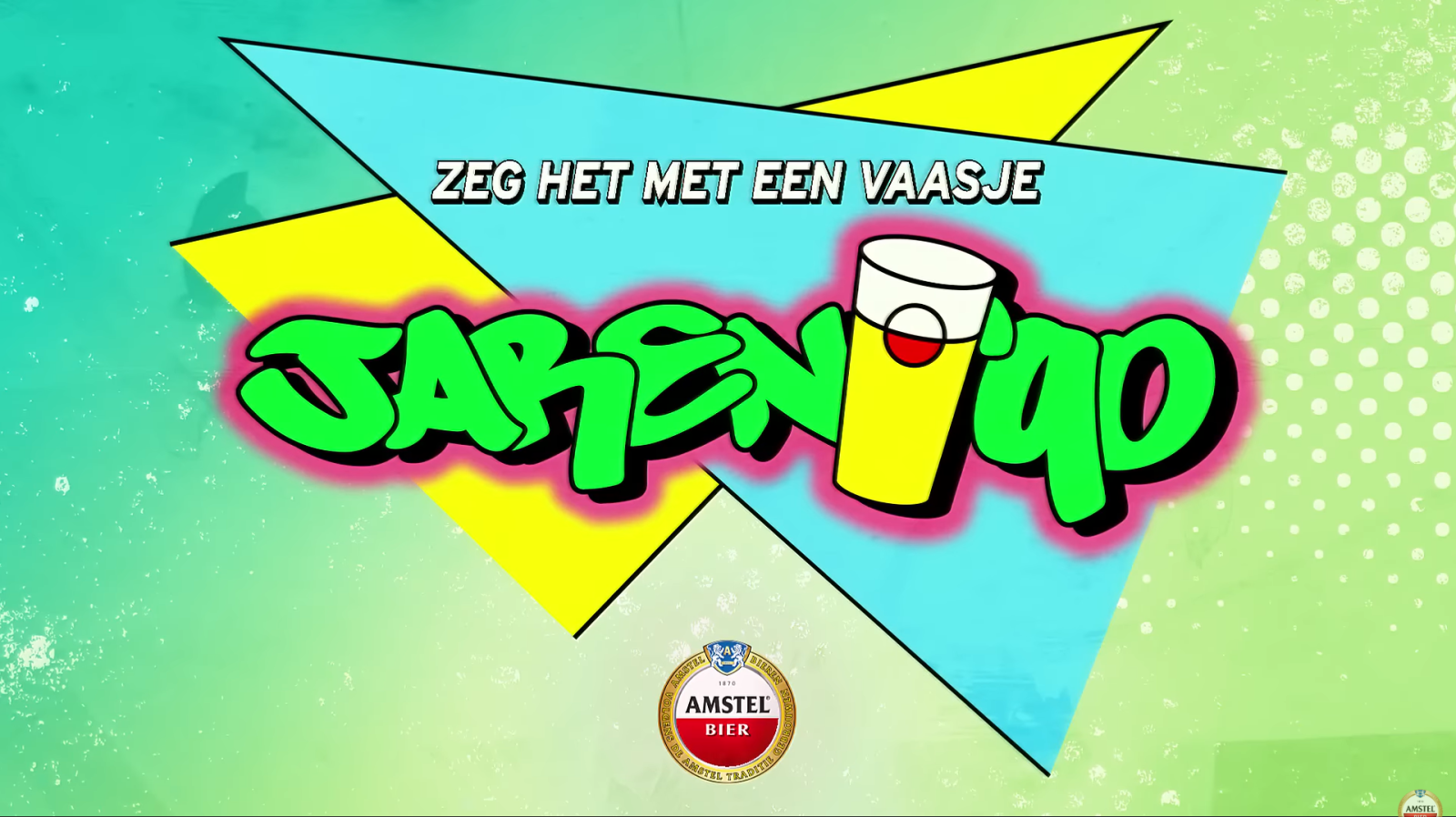 Felgekleurde jaren 90 stijl grafische afbeelding met de tekst 