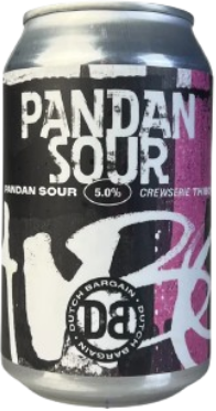 Dutch Bargain Pandan Sour blikje van 33cl met artistiek ontworpen etiket.