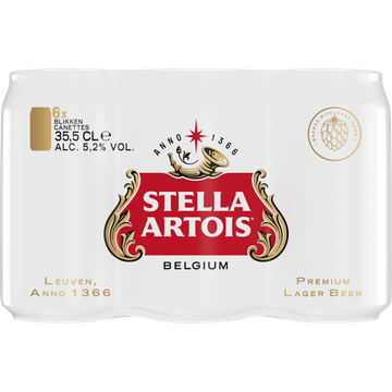 Stella Artois Premium Pilsner Bier Blik 6x355ml bij Jumbo